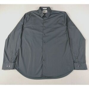 Express 1MX Dress Shirt Mens XL 17-17.5 Black Extra Slim Fit Stretch Office